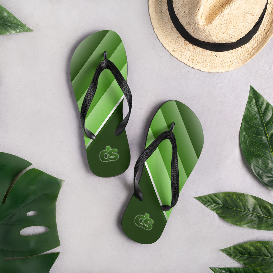 unisex flip-flops forest green