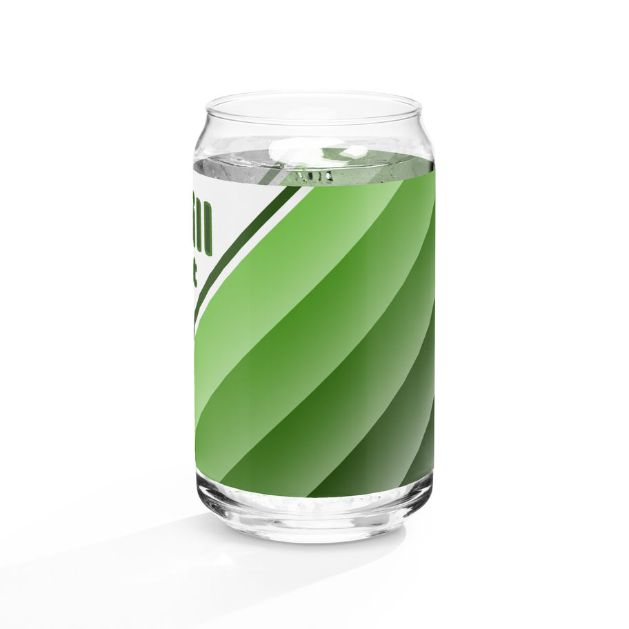 Can-Shaped Glass with optional Straw and Lid