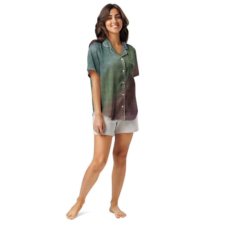 Womens Short-Sleeve Pyjama Top Pajama