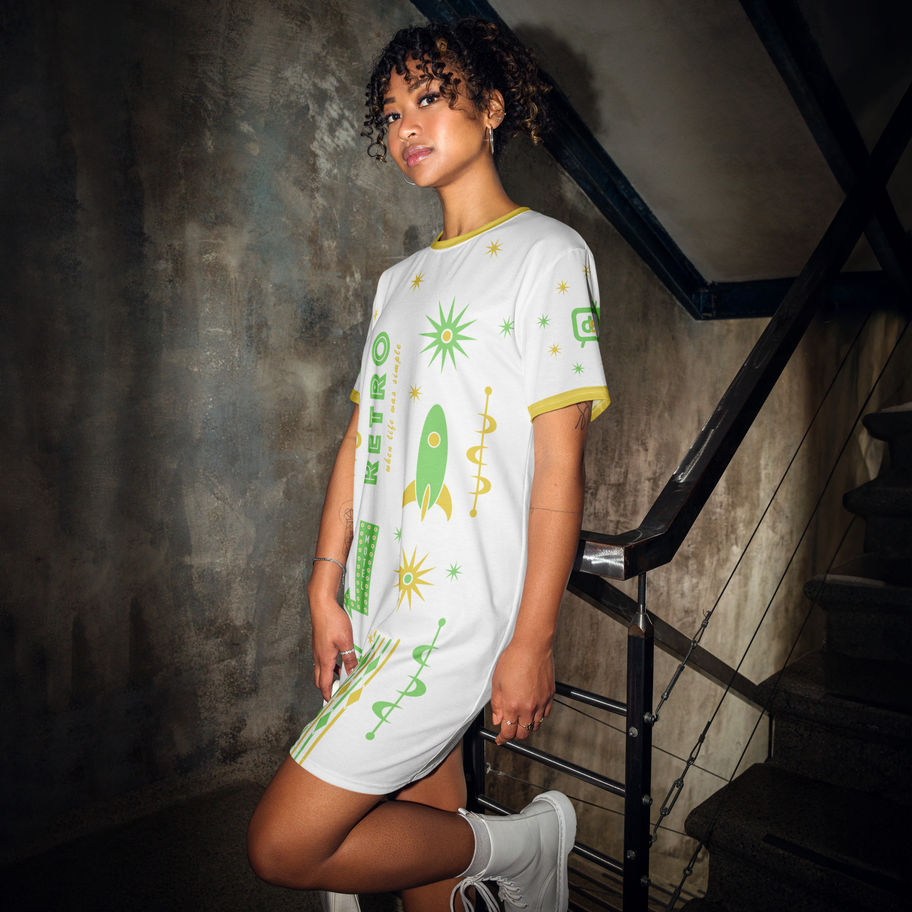 Womens T-Shirt Dress Retro