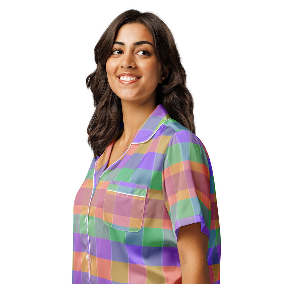 Womens Short-Sleeve Pyjama Top Pajama