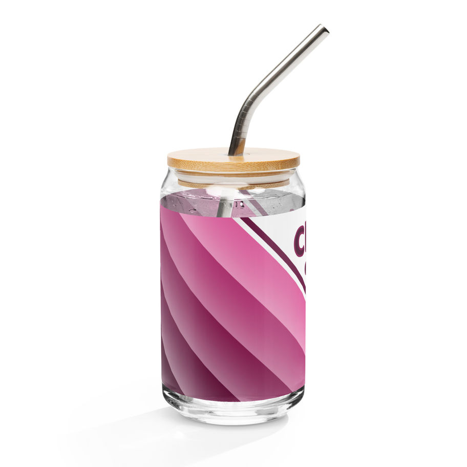 Can-Shaped Glass with optional Straw and Lid