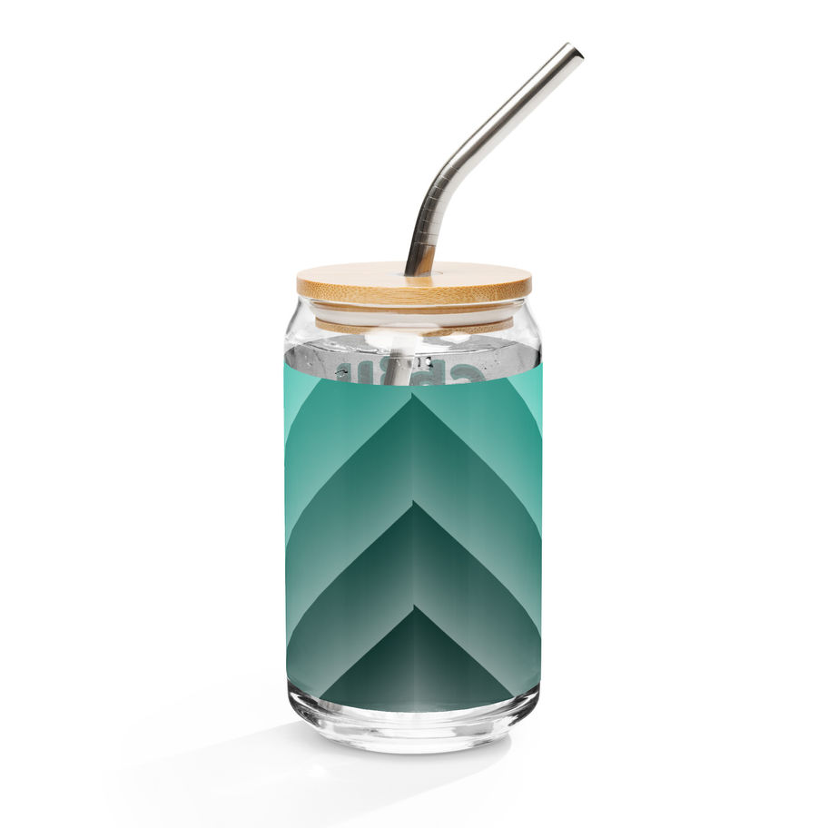 Can-Shaped Glass with optional Straw and Lid
