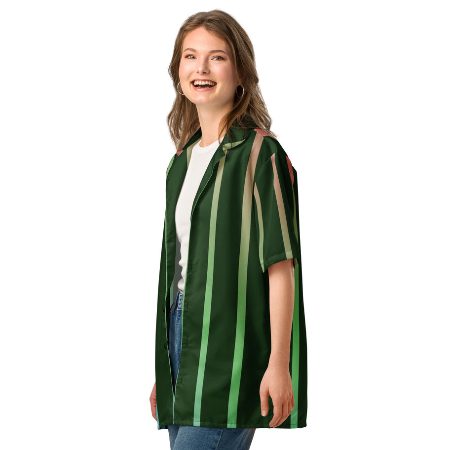 Green Unisex Buttoned Shirt