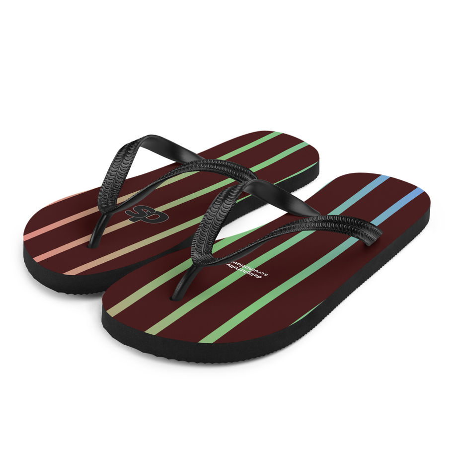 Burgundy Unisex Flip-Flops