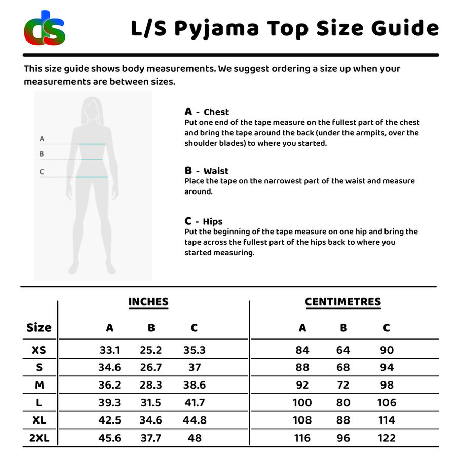 Womens Long-Sleeve Pyjama Top Pajama