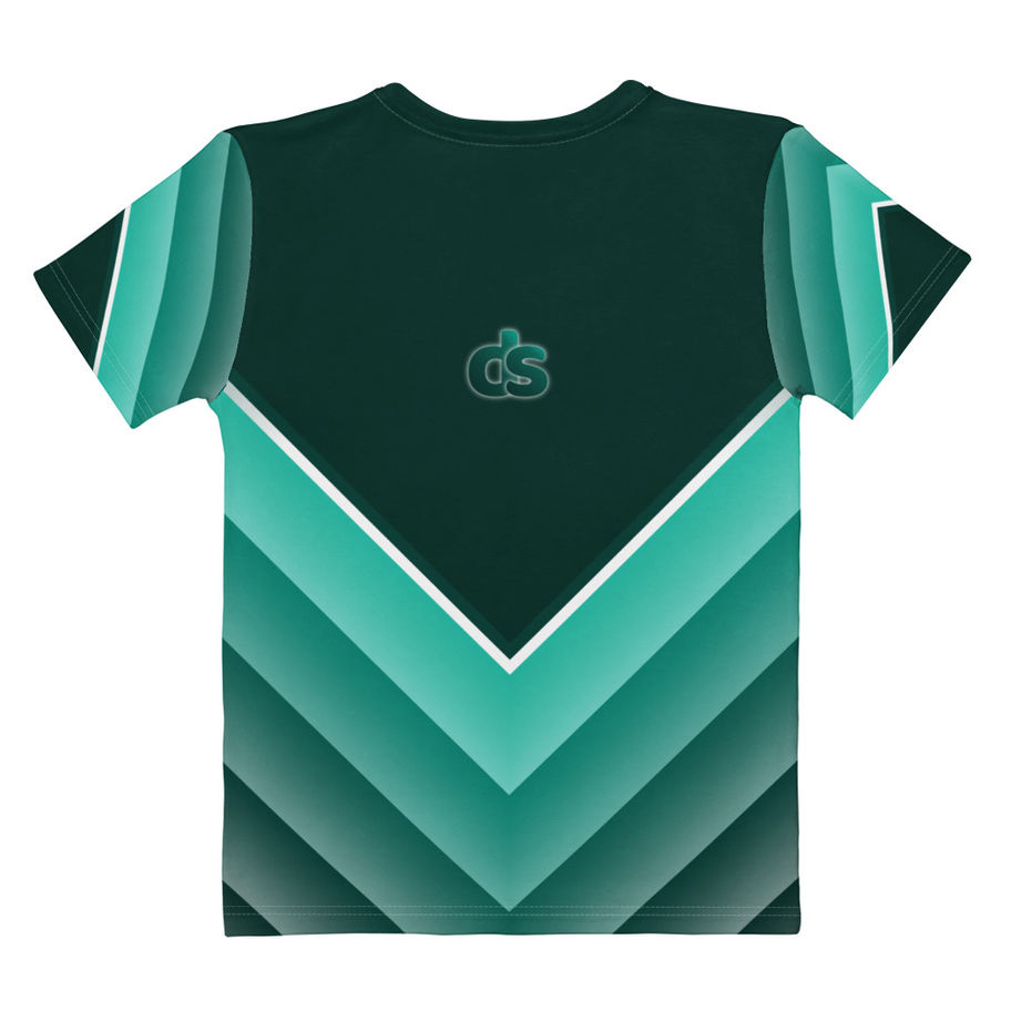 womens t-shirt aqua stripe