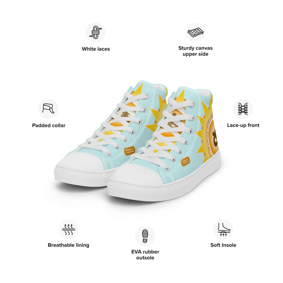 Mens High-Top Shoes Blue