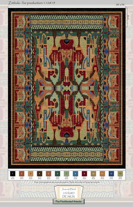 Approved Artwork with selected rug yarn colors.