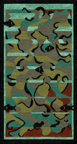 Little Cat Dreaming Big: hand-knotted tapestry in Tibetan Wool and Silk