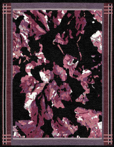 Purple Coral Bells: hand-knotted tapestry in Tibetan Wool and Silk