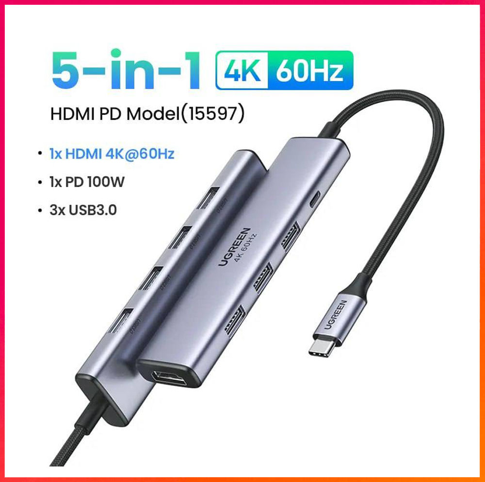 UGREEN 5-in-1 USB Type C Hub 4K 60hz