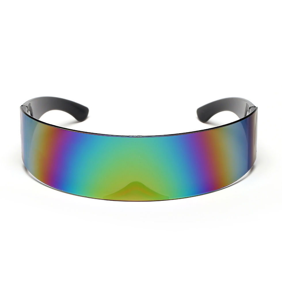 Thumbnail: KLASSNUM Futuristic Narrow Cyclops Visor Sunglasses Women Men Laser Eyeglasses U