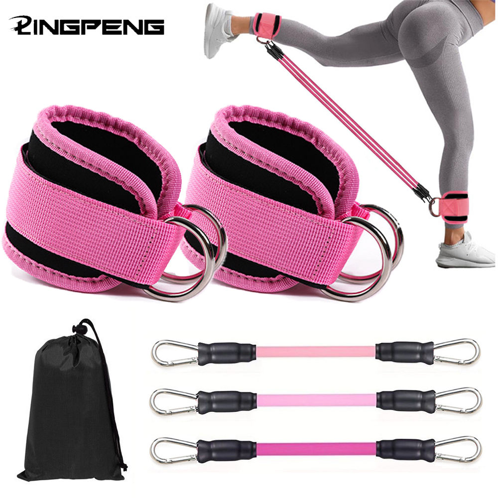 Ankle Straps Resistance Bands Set Fitness Workout Exercise Equipment Ankle Weigh