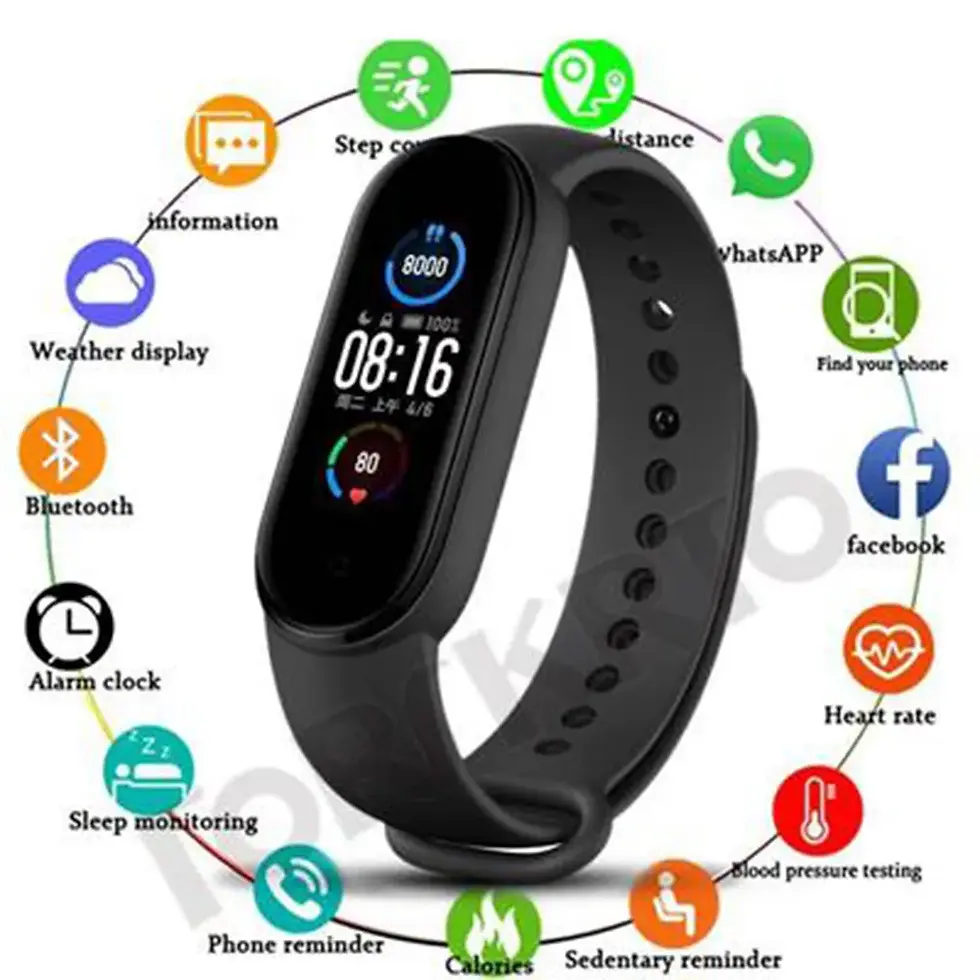 Thumbnail: Watch Smart Bracele Mens Woman M5 Fitness Sport Wrist Pedometer Great Equipment 