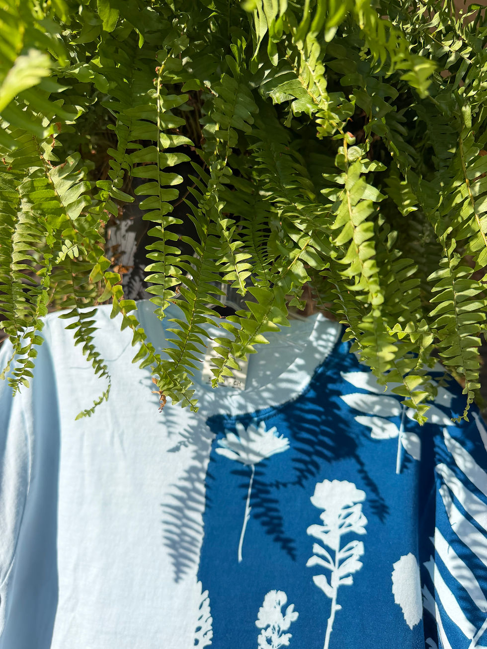 Thumbnail: Cyanotype Tee · Half n Half (Small)