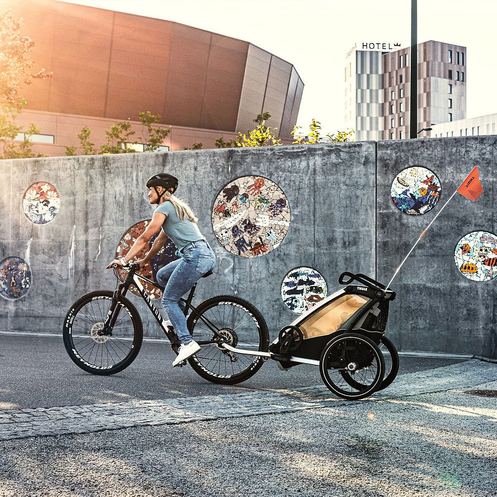 Thumbnail: Thule Chariot Lite 1 or 2-seat multisport bike trailer agave green