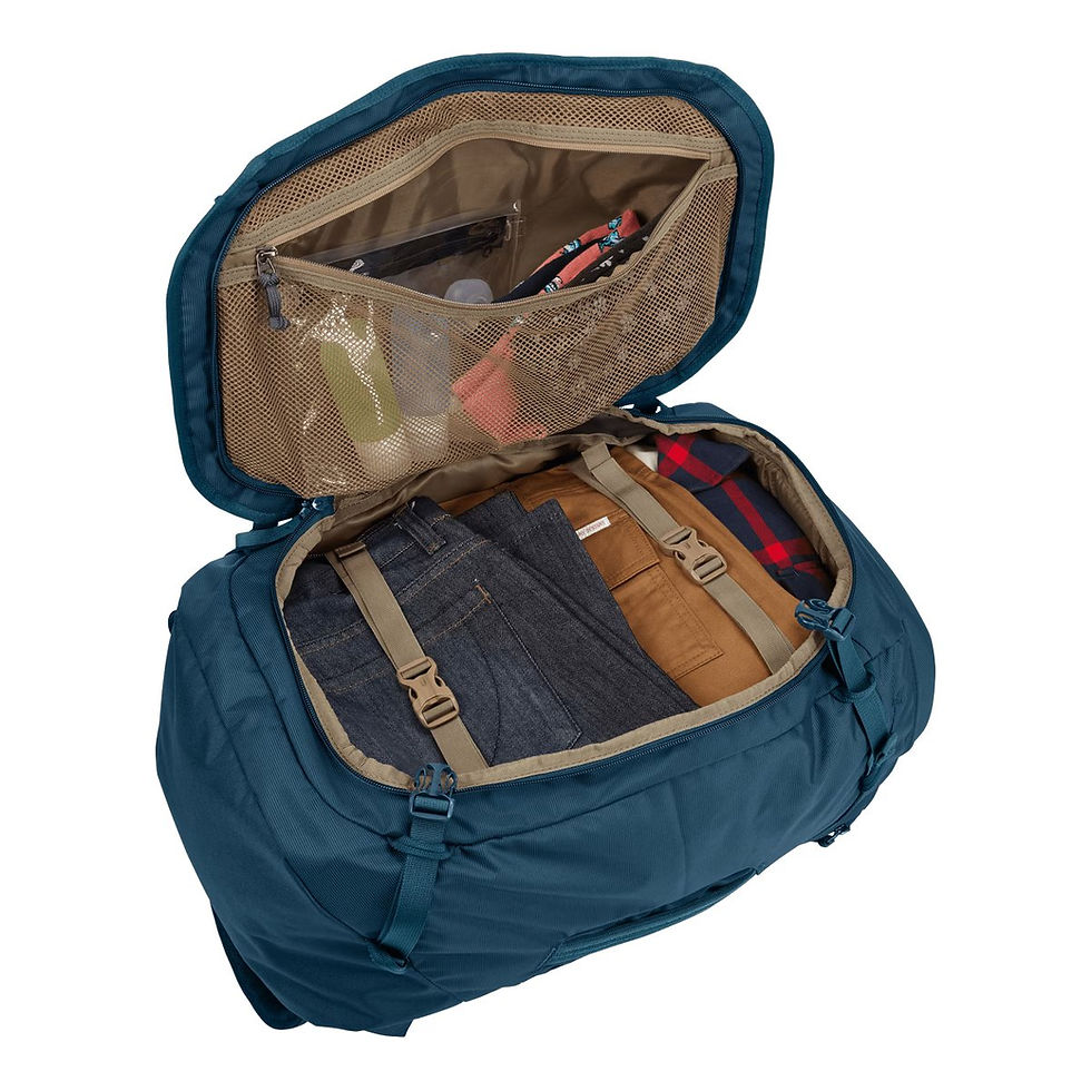 Thumbnail: Thule Landmark 70L women's backpacking pack 2 different colours