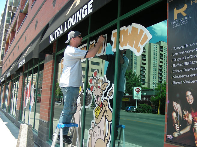 stampede window painting.JPG