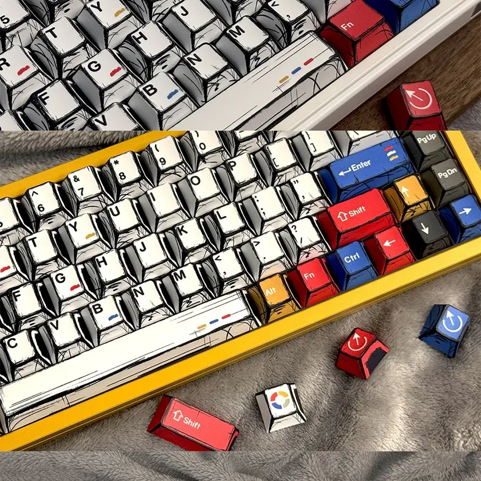 Thumbnail: Comic Manga Keycap Set – 131 Thick PBT Keycaps
