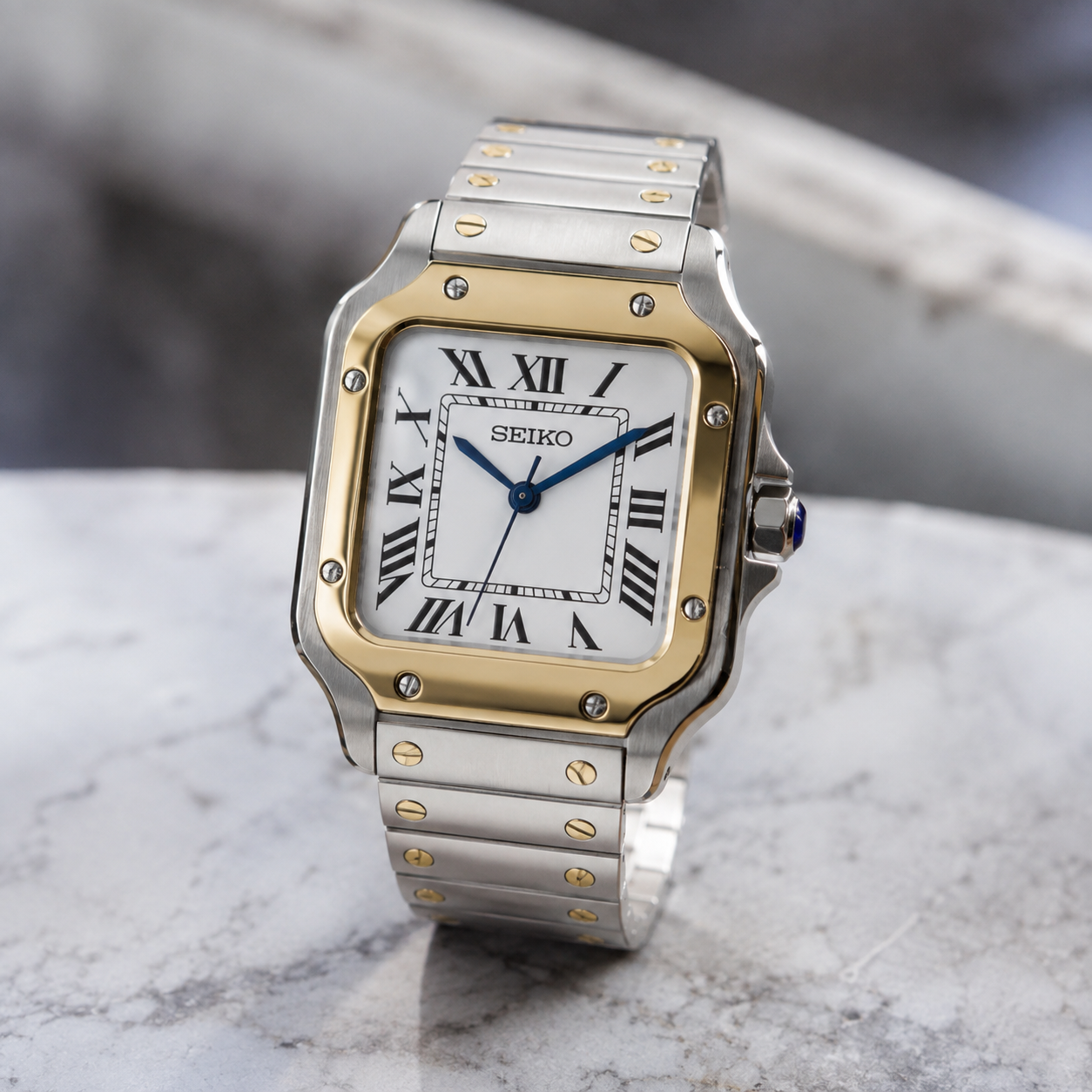 Seiko Santos 2-Tone Gold Mod