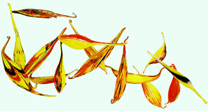 Glass sculptures "birds"