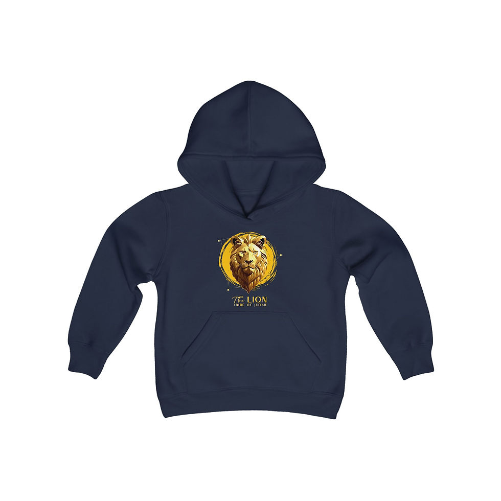 Thumbnail: Youth Heavy Blend Hooded Sweatshirt - navy front flat