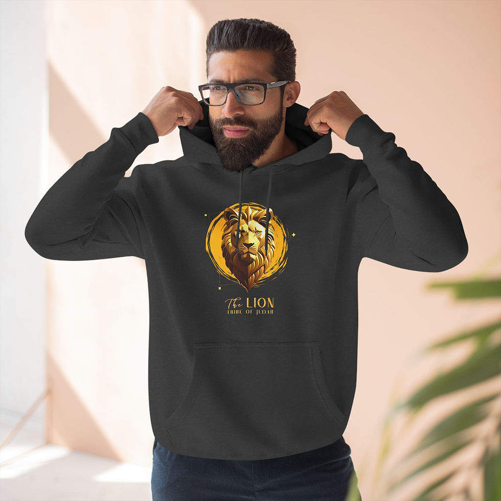 Thumbnail: Premium Pullover Hoodie Charcoal Heather front male model