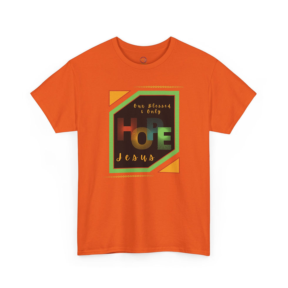 Thumbnail: Blessed Hope Heavy Cotton Tee flat model front orange