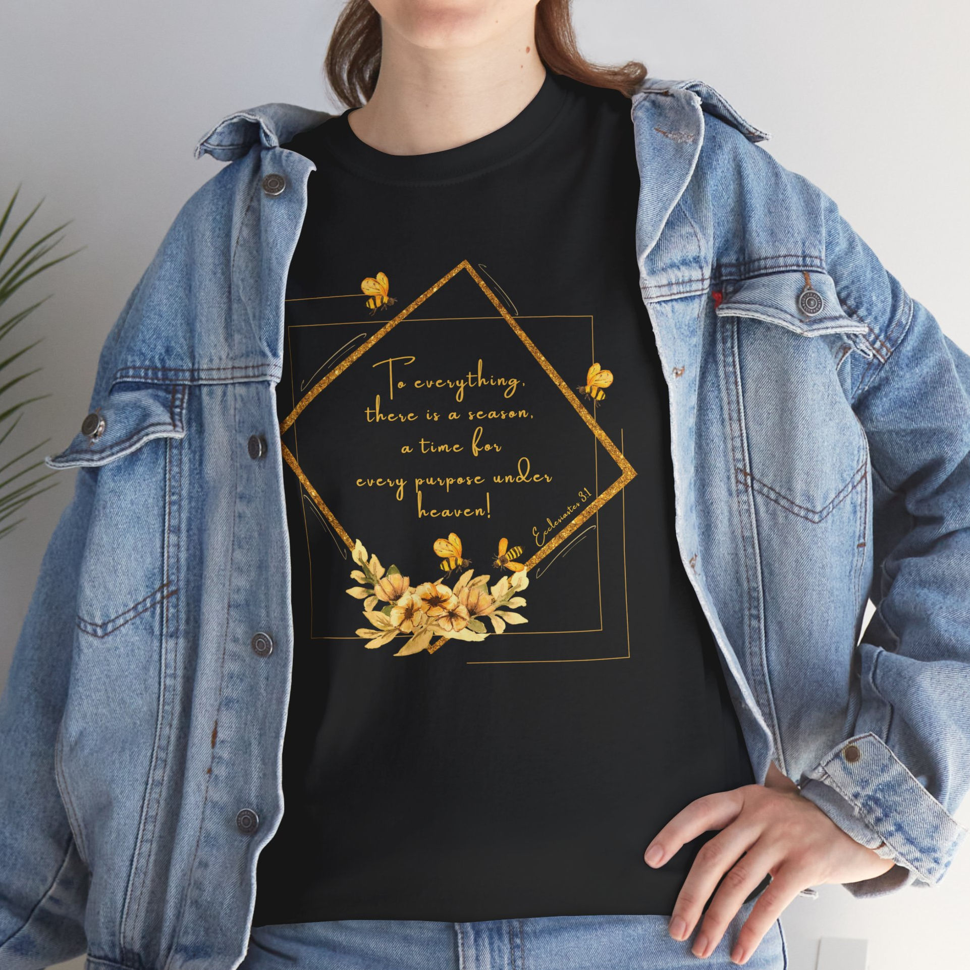 'To everything there is a season' Heavy Cotton Tee female model context