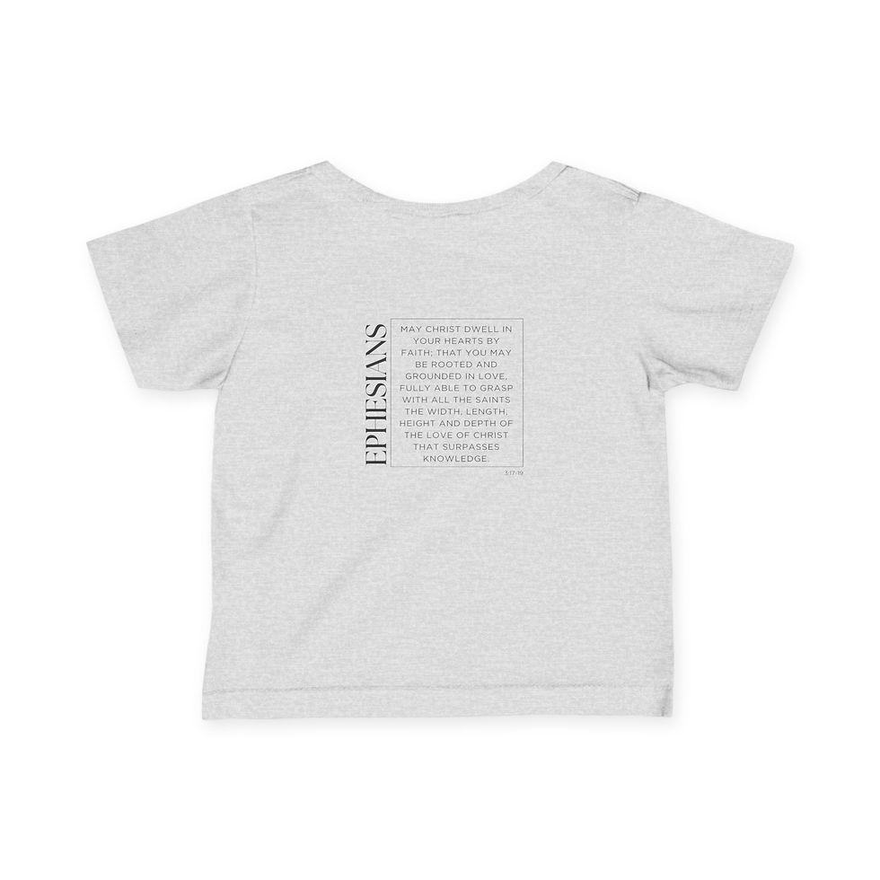 Thumbnail: Infant Tee — Bloom Floral Ephesians Baby Shirt ("Bloom" Scripture Design)