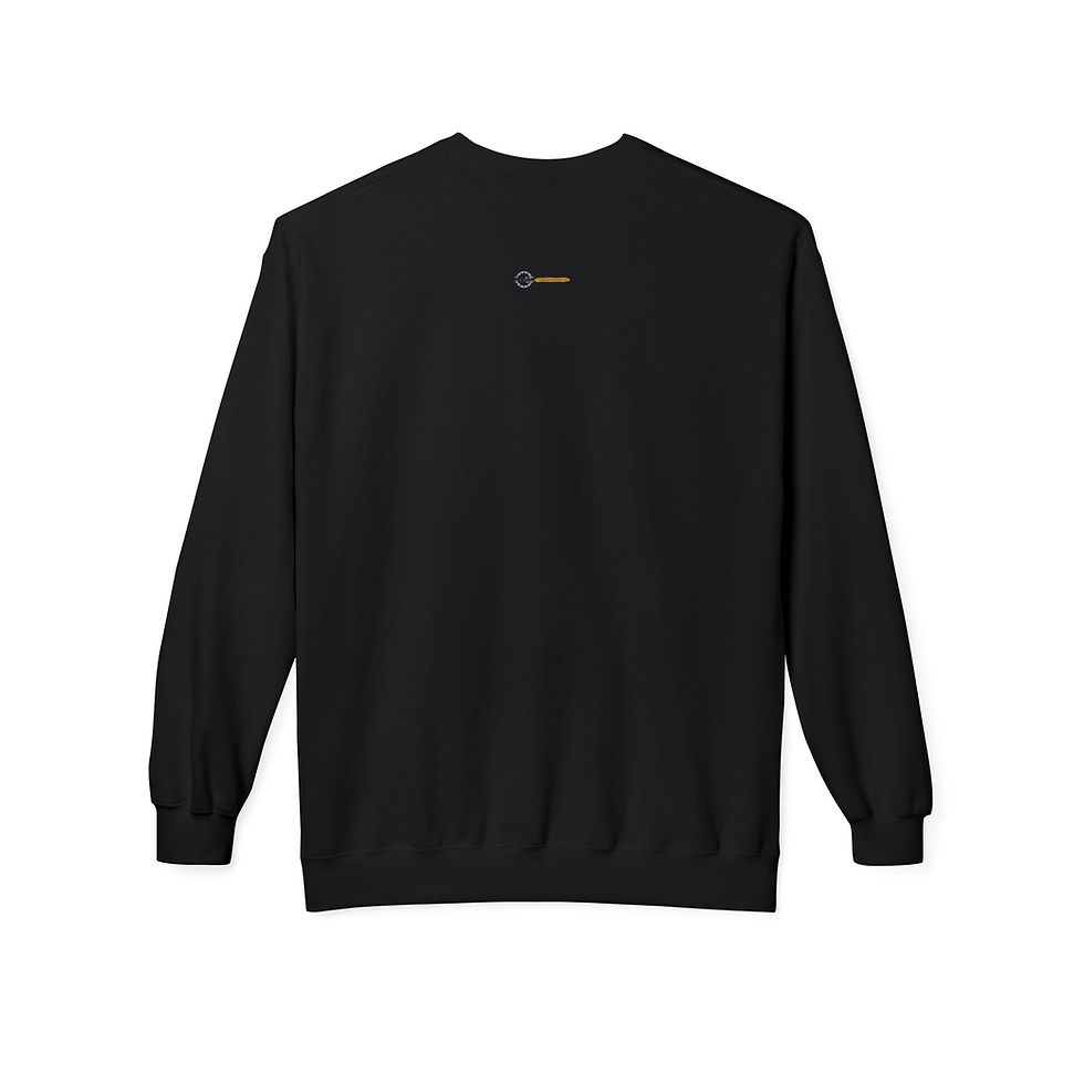Thumbnail: Celebrate Jesus Fleece Crewneck Sweatshirt Black back flat