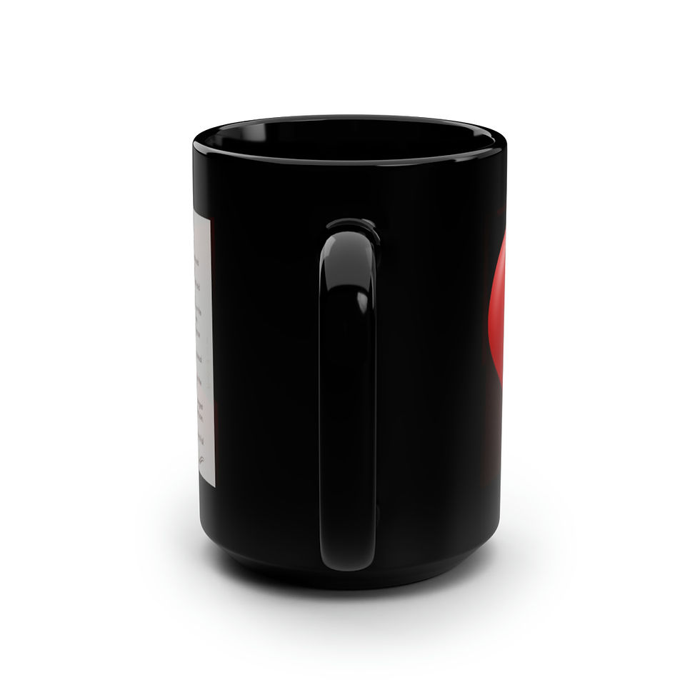 Thumbnail: Greatest Love Black Glossy Mug, 15oz