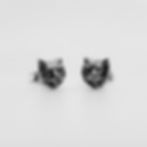 sterling silver cat earrings, cat face stud earrings, cat lover gift for her, handmade cat jewelry, feline earrings, notti