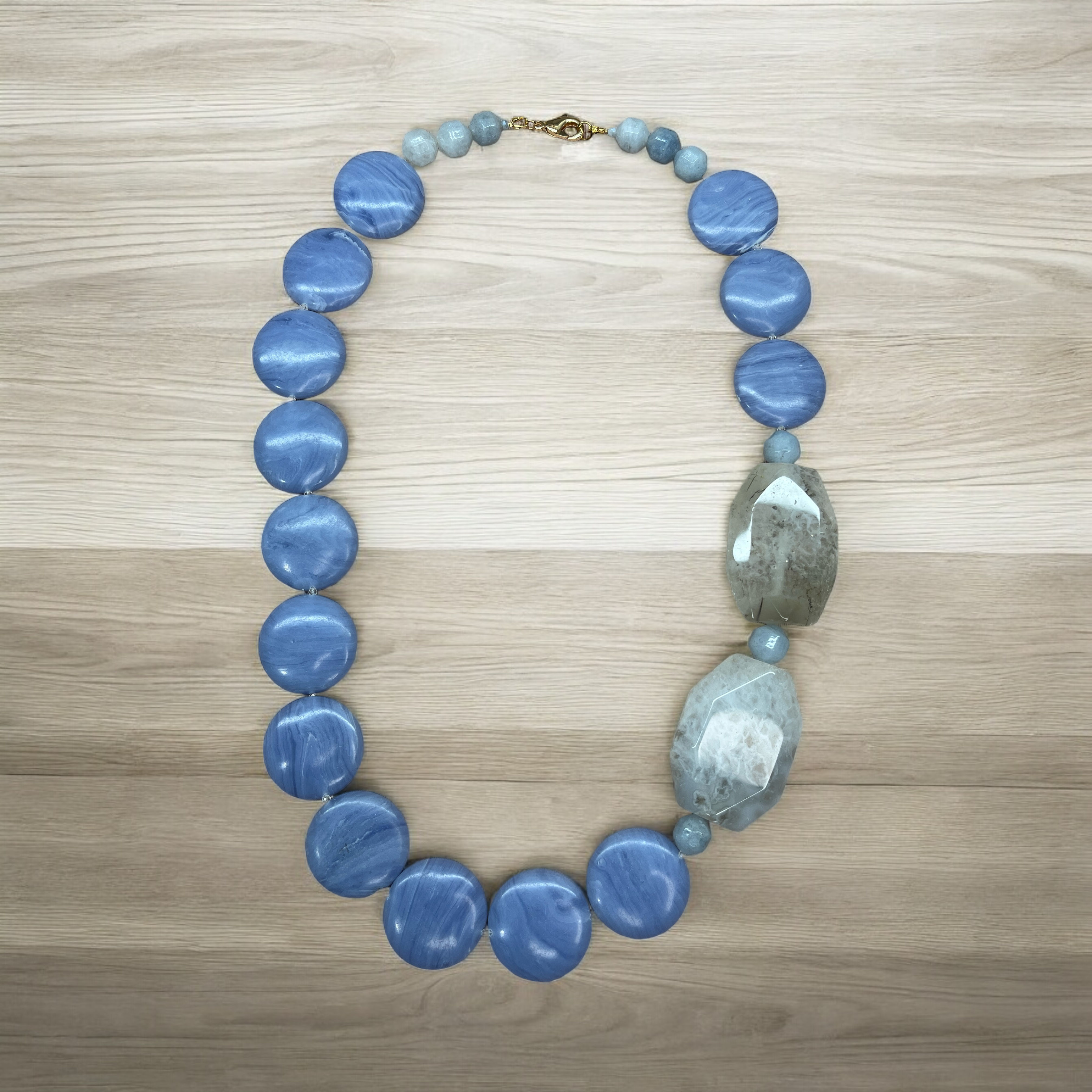 Colar Calcedônia Azul