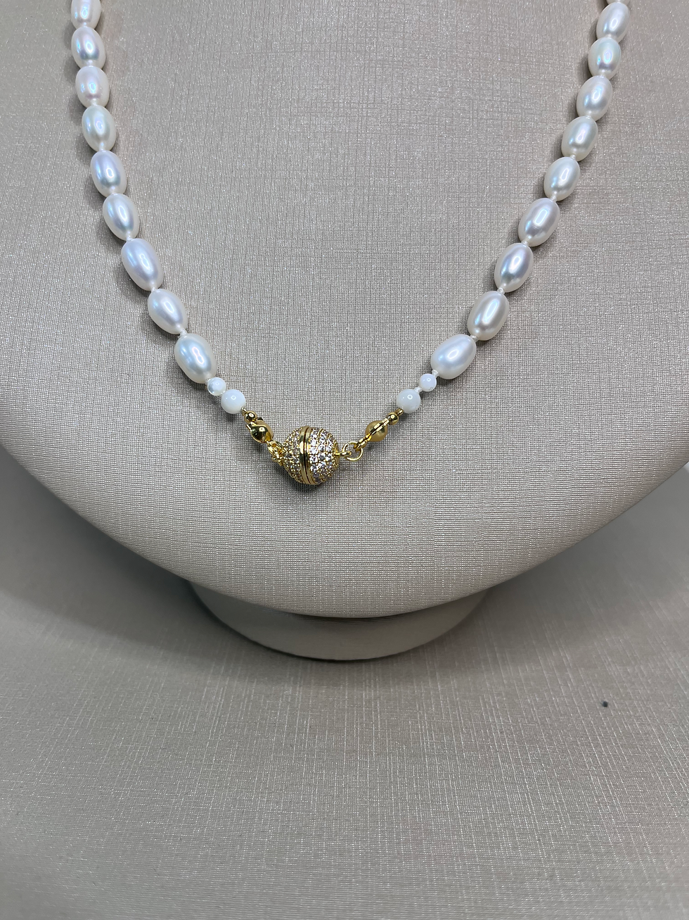 Miniatura: Colar de Pérolas Naturais  com Água Marinha 