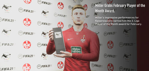 Miller gets the February (2021) Player of the Month Award
