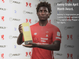Kenny gets the Player of the Month Award for April (2023/24)