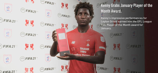 Kenny gets the January (2022) Player of the Month Award