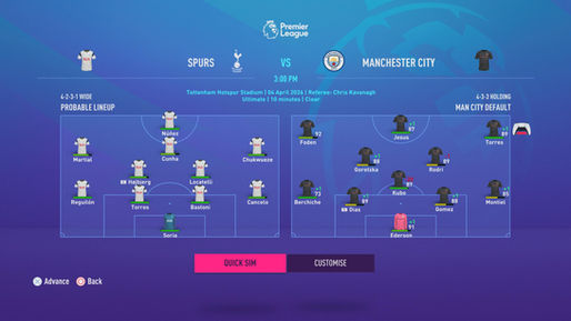 Max Will not selected by manager for match against Spurs (S07 Premier League)