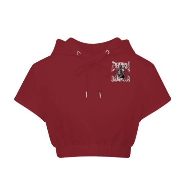 Thumbnail: Death B4 Dishonour "Hoodie T-Shirt Crop Top" (FRONT/BACK LOGO)