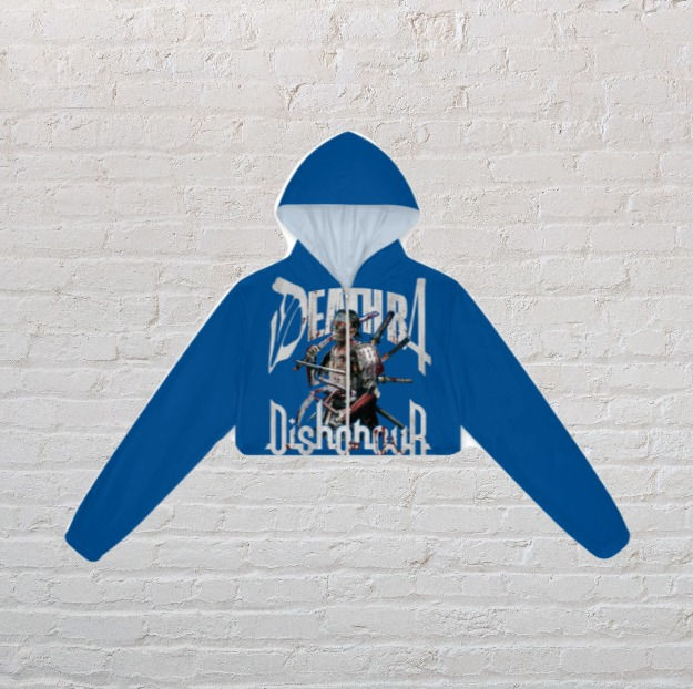 Thumbnail: Death B4 Dishonour "Female Crop-Top Sweater" (FRONT)