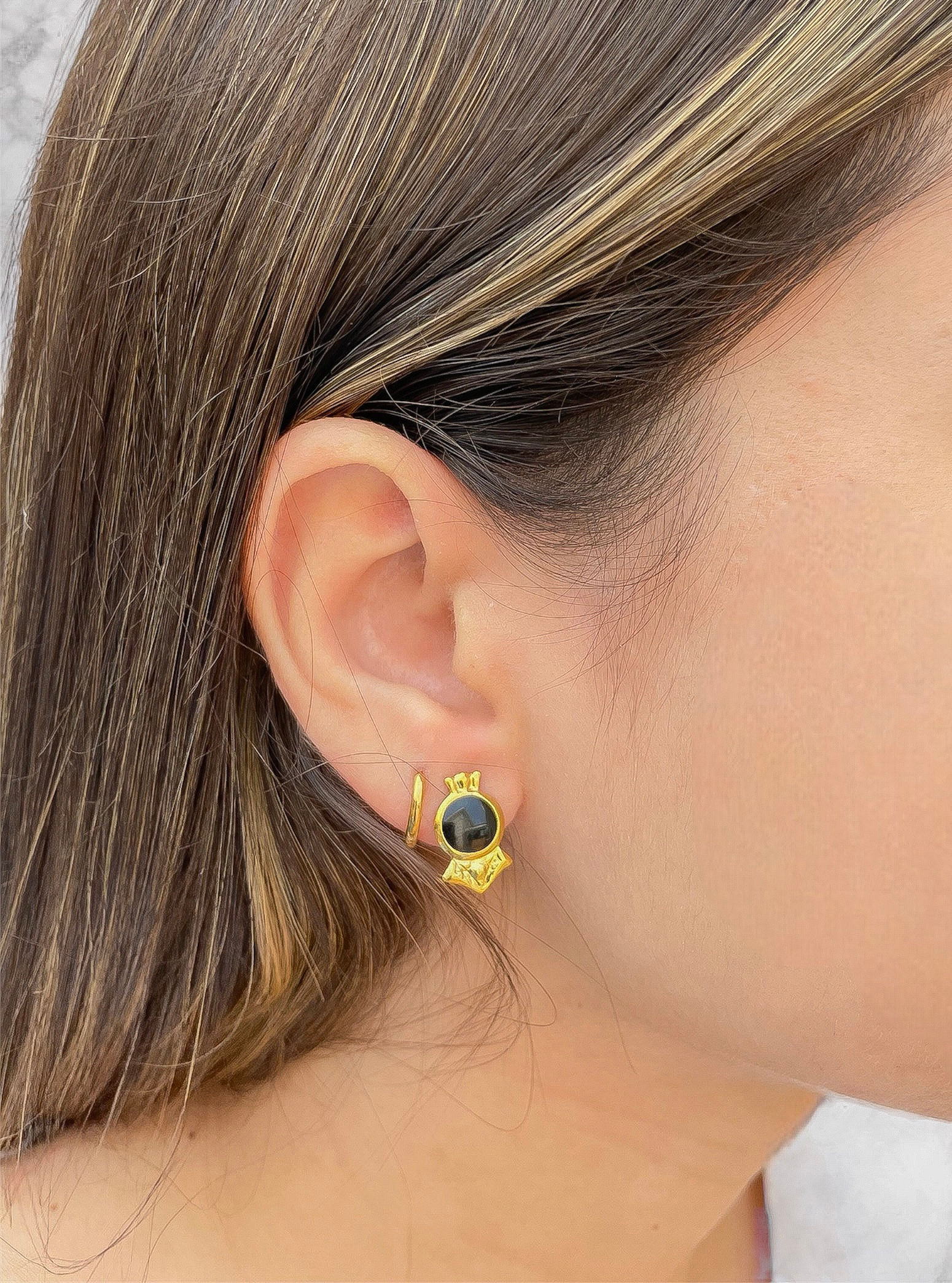 Brinco bolinha preta 