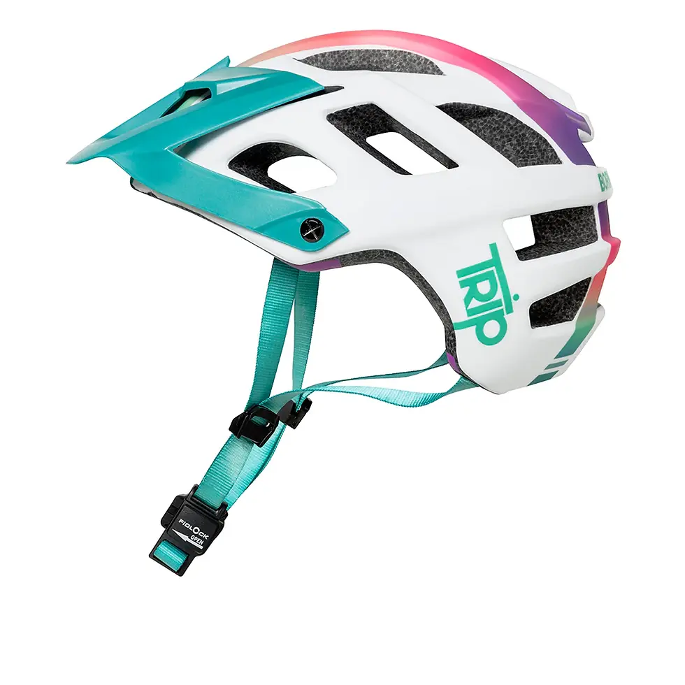 CASCO ENDURO WHITE/TURQ - TRIP