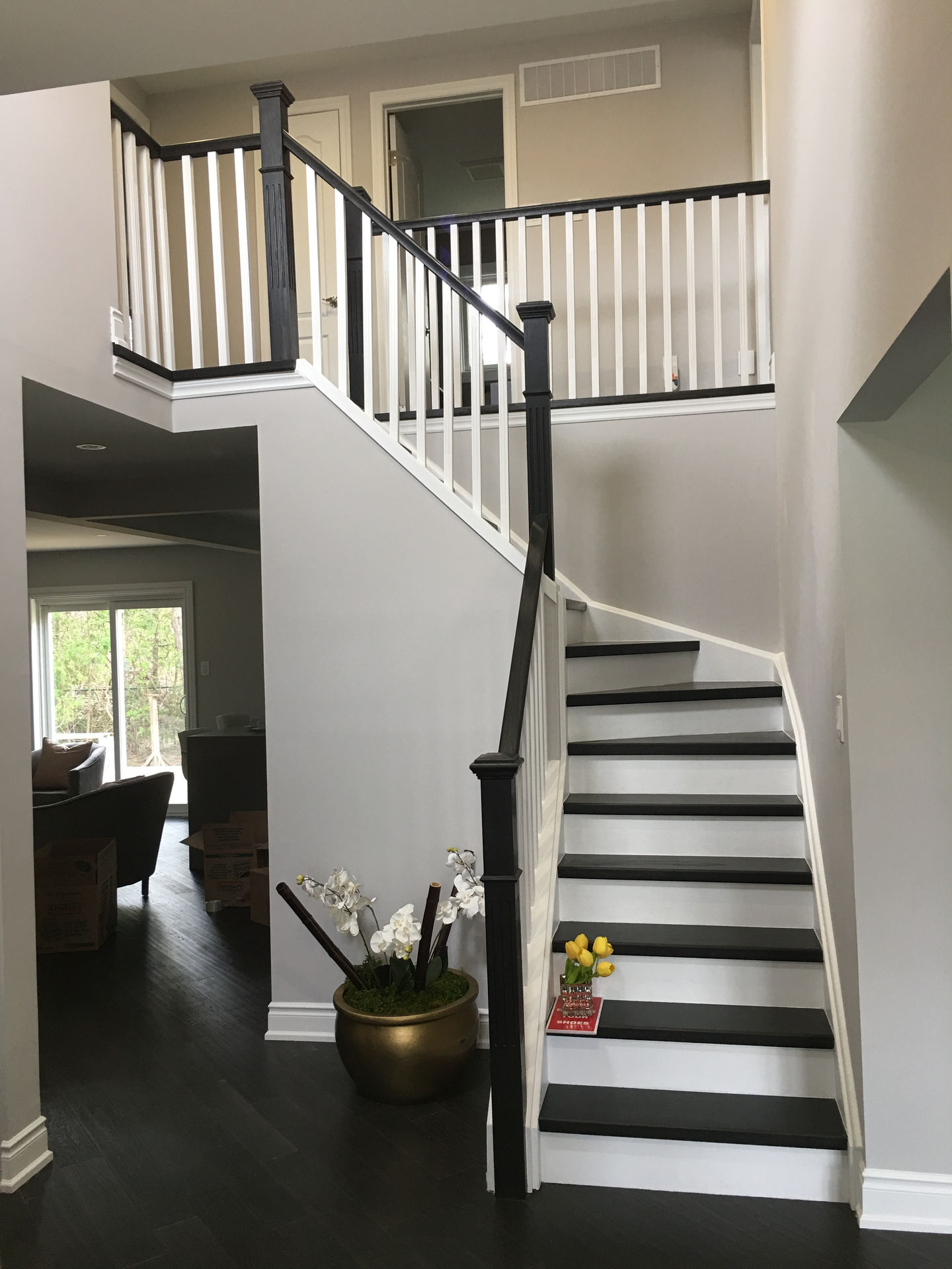 White and black staircase in North York