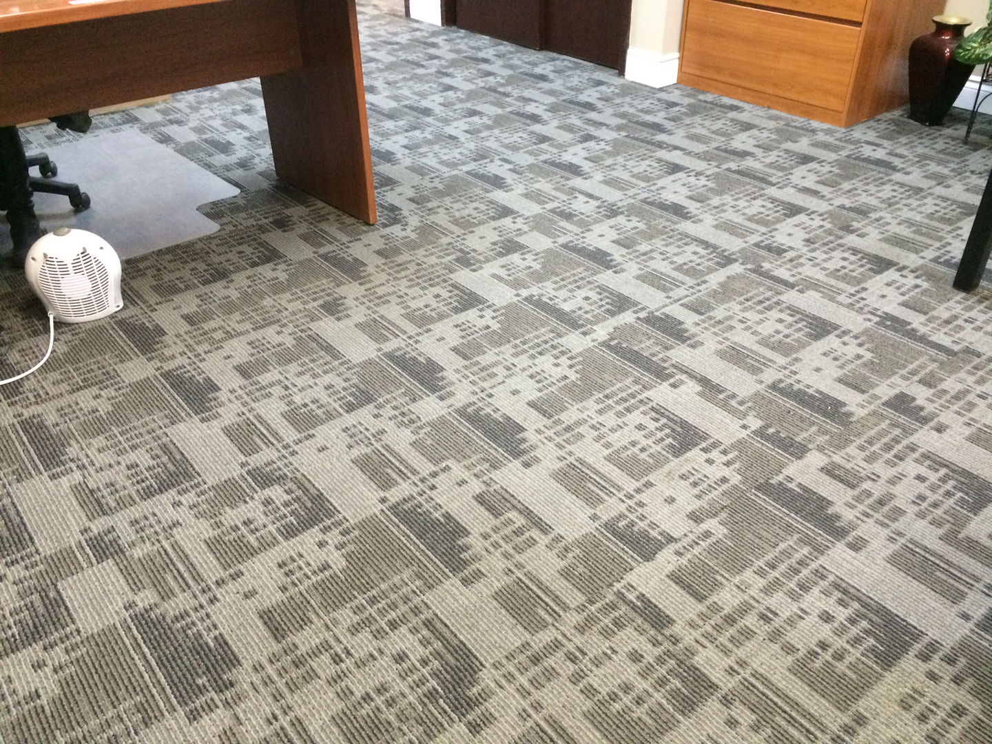 digital face carpet tiles in office space