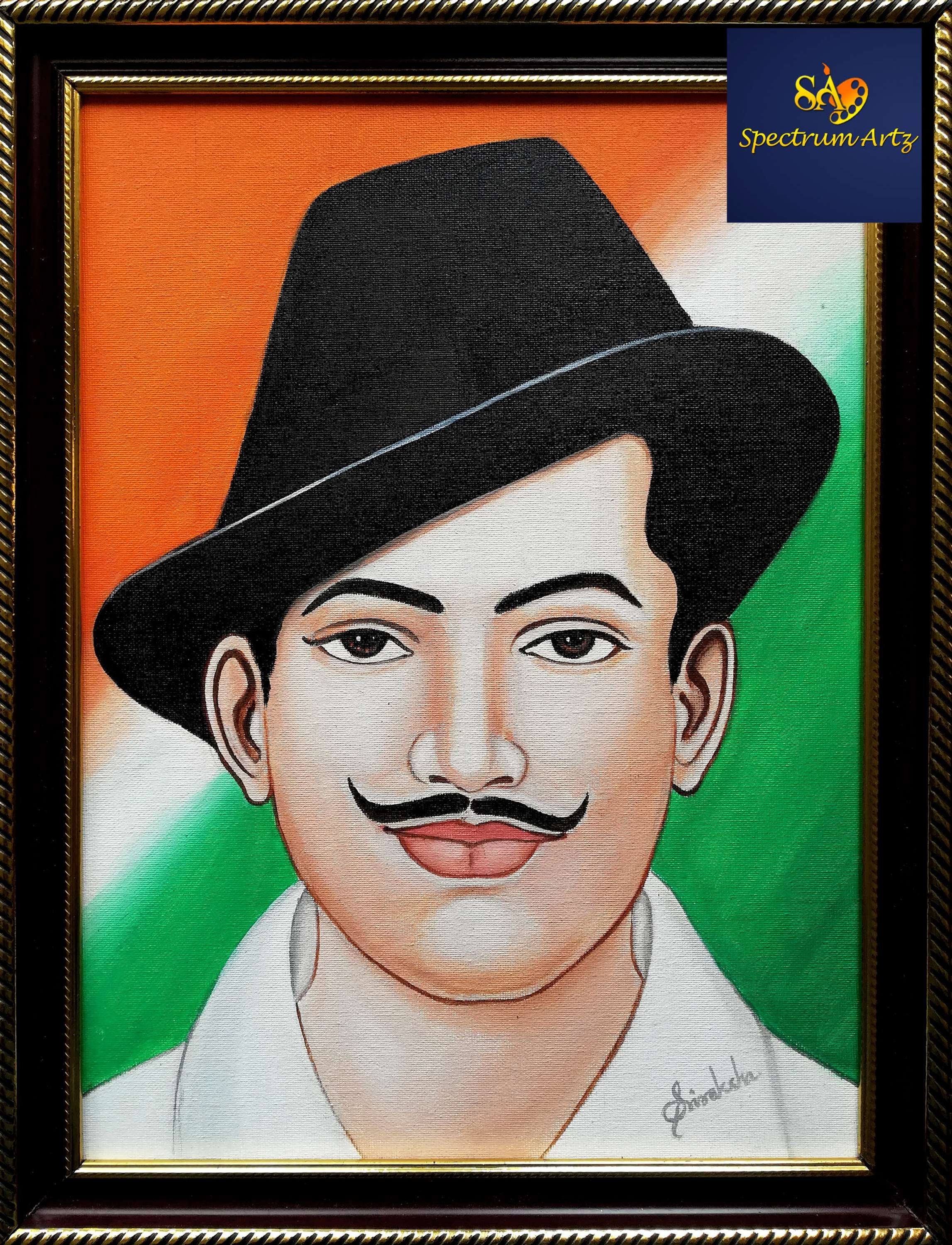 Bhagath Singh Acrylic Portrait painting 