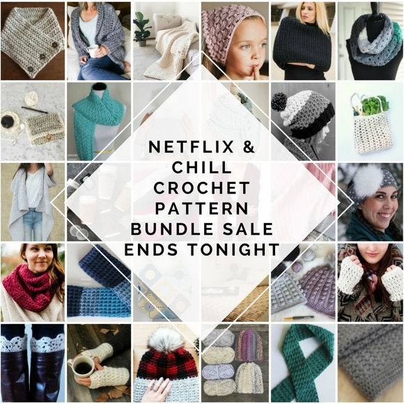 "Netflix and Chill" crochet pattern bundle ends tonight!