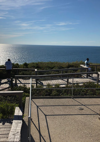 Deck overlooking ocean at Aquinnah Overlook