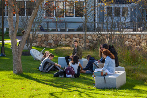 students on campus of concord academy